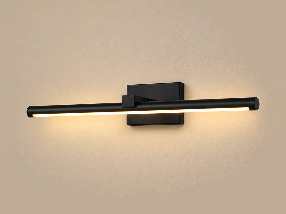 Clark matte black picture light with slim linear design