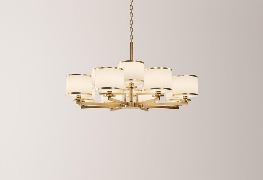 Chapeau Gold Chandelier