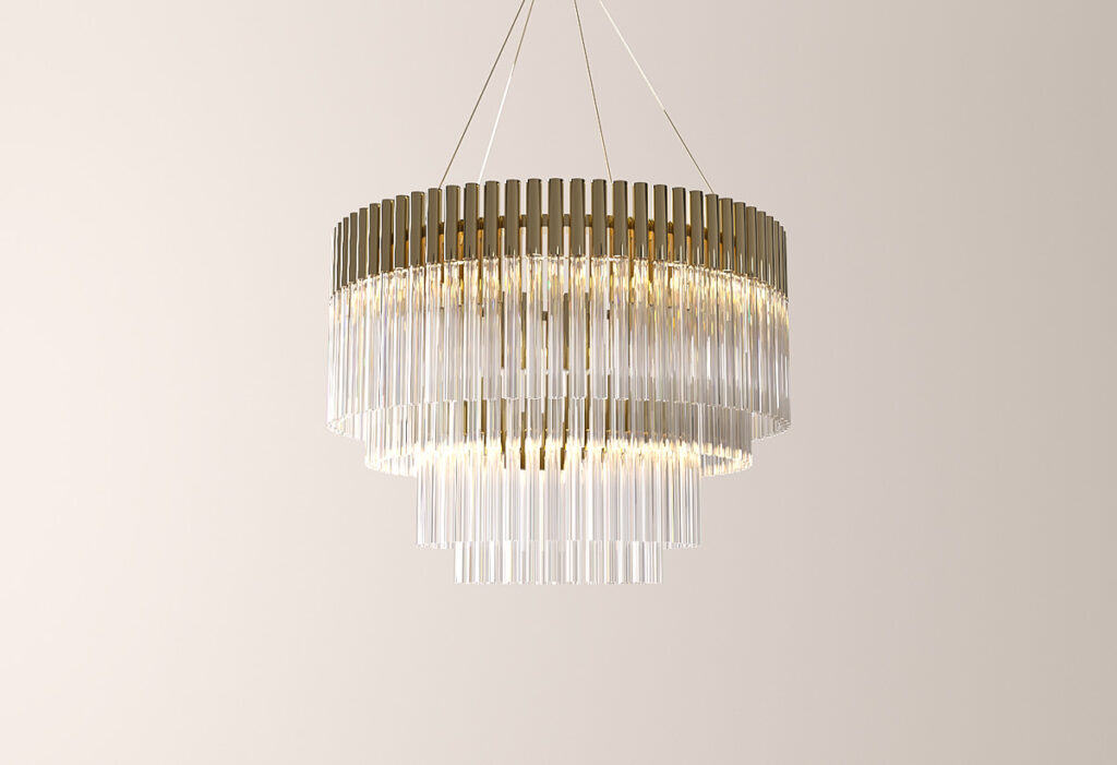 Mercury Gold Chandelier